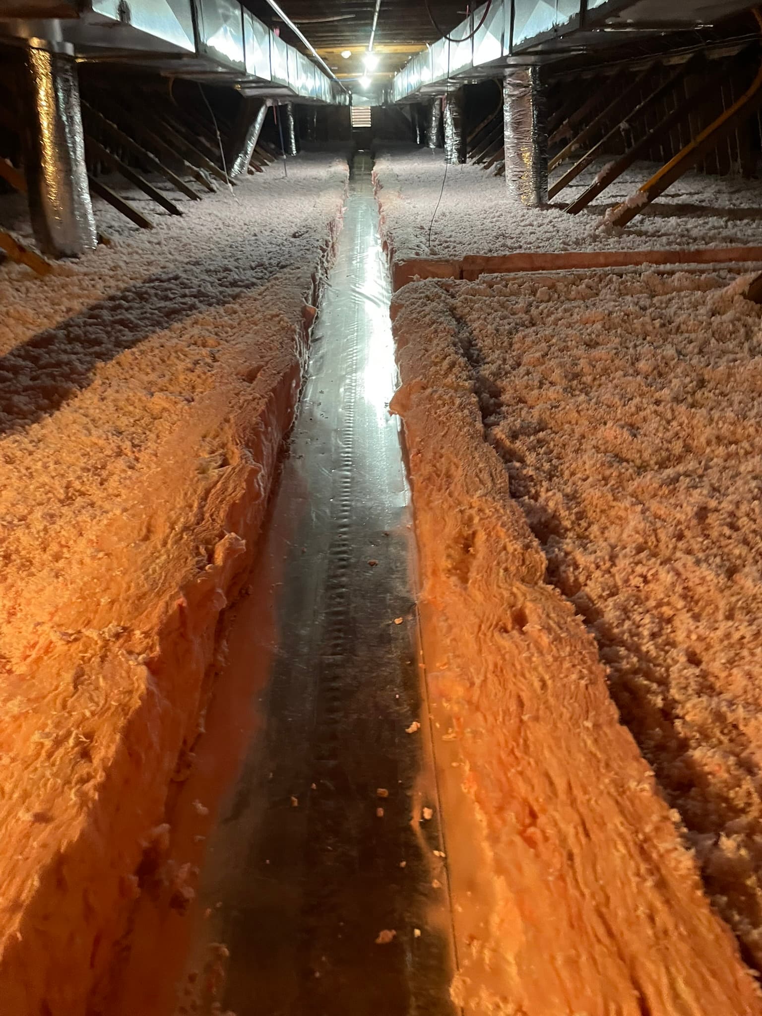 Blown-in Fiberglass Insulation after